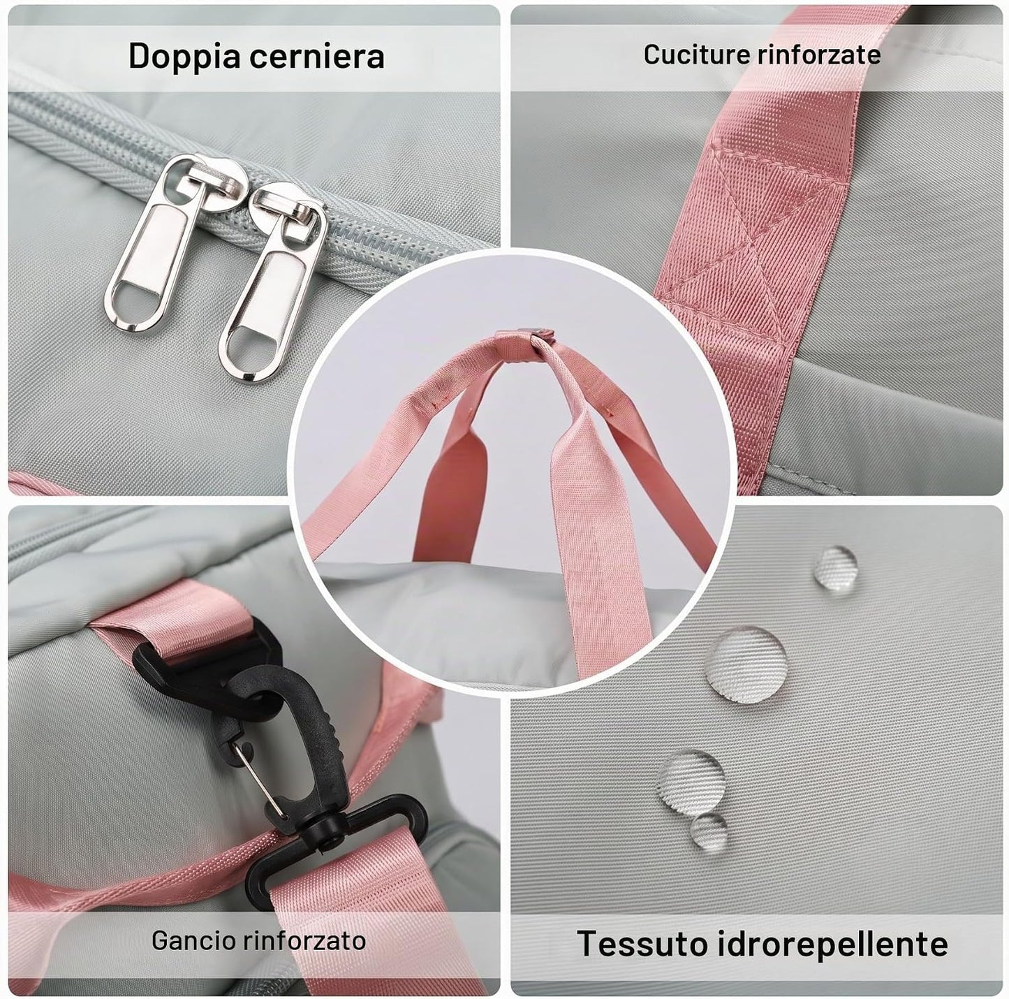 Borsa Palestra Donna Uomo Borsa Piscina 42L Zaino Palestra Con Porta Scarpe E Tasca Umida Impermeabile Borsone Gym Duffel Bag Da Viaggio, per Sport, Fitness, Il Campeggio