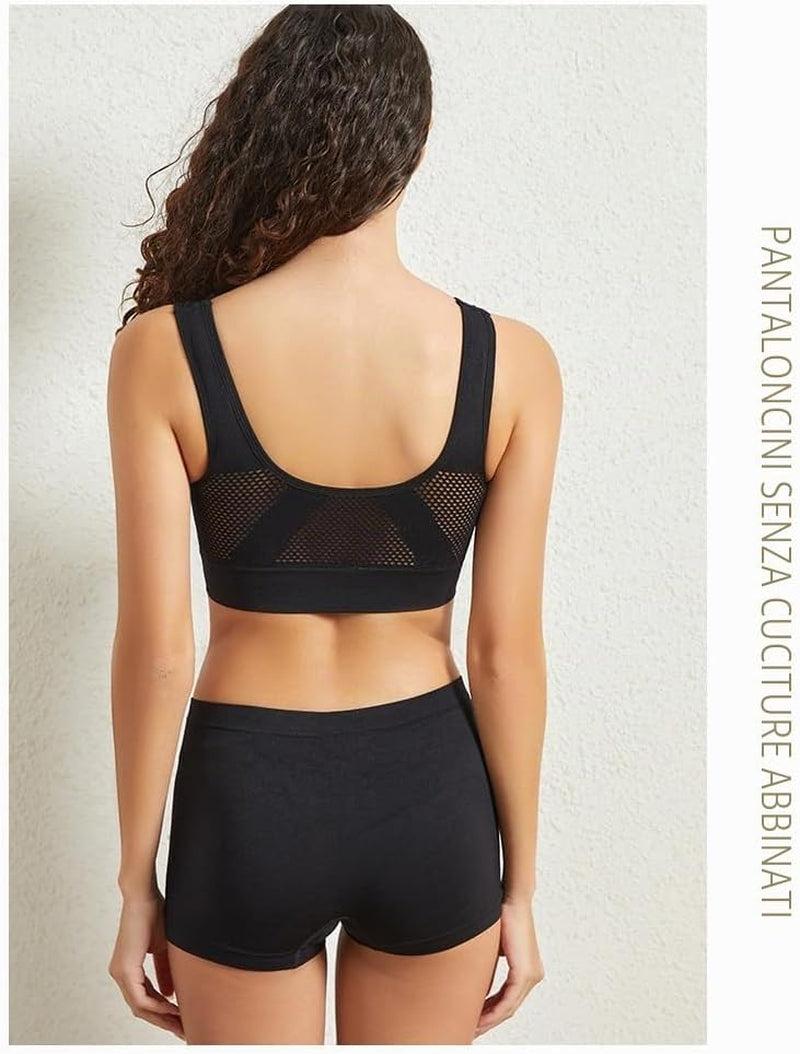 2 PCS Set Da Abbigliamento Sportivo Da Palestra Traspirante E Confortevole Reggiseno Sportivo Donna a Rete Senza Cuciture E Pantaloncini Elasticizzati per Jogging Yoga
