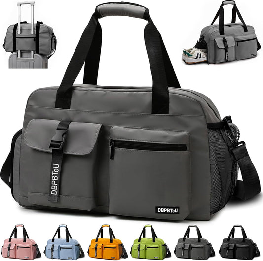 Borsone Palestra Donna Uomo Di Ventilazione (Grigio) | Borsa Palestra Donna Con Scomparto per Scarpe, Borsone Da Viaggio Impermeabile, Borsone Sportivo/Borsa Piscina