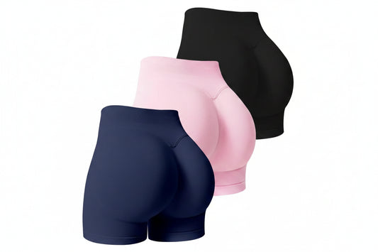 Women'S Multi-Piece Fitness Shorts, Seamless Stretch Tight Yoga Pants, High-Waisted Sun Protection, Tummy Control, Ideal for Workout & Casual Wear