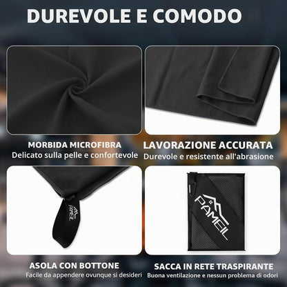 Set Di 3 Asciugamani in Microfibra (Grande Asciugamano Da Bagno Da 160 X 80 Cm E 2 Asciugamani Piccoli Da 80 X 40 Cm), Asciugamano Da Viaggio, Asciugamani in Microfibra Ad Asciugatura Rapida,