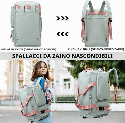 Borsa Palestra Donna Uomo Borsa Piscina 42L Zaino Palestra Con Porta Scarpe E Tasca Umida Impermeabile Borsone Gym Duffel Bag Da Viaggio, per Sport, Fitness, Il Campeggio