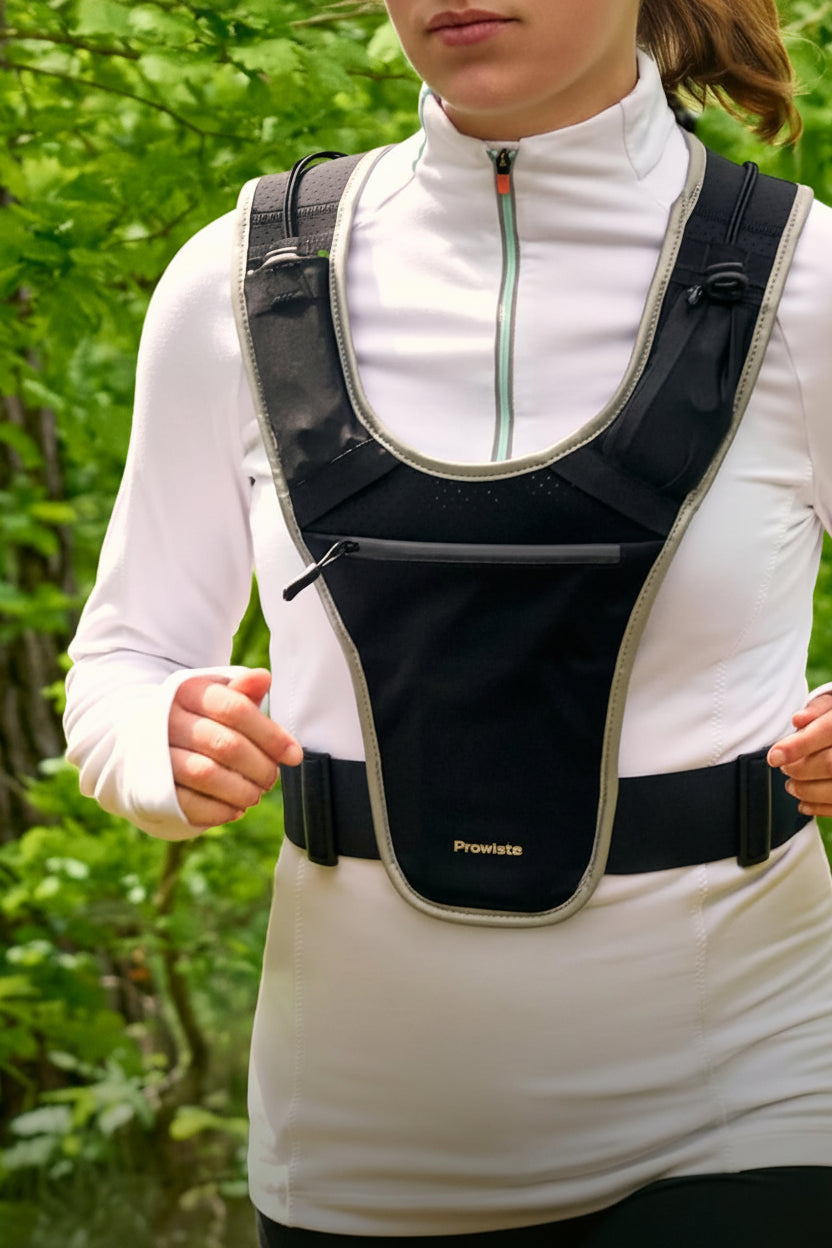 Gilet Da Corsa Uomo E Donna Con Tasca per Telefono E Borraccia – Tasca Impermeabile per Smartphone – Gilet Running Regolabile Con Riflettori – Vestibilità Sicura E Stabile – Pettorina Corsa