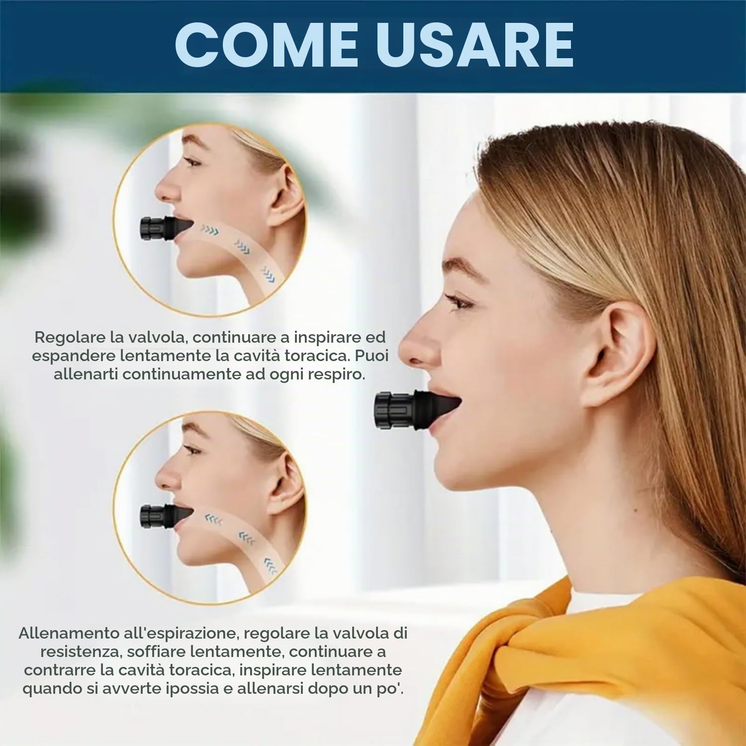 Dispositivo Allenamento Di Ipossia, 2 Pezzi Dispositivo Di Esercizio Di Respirazione Portatile Lung Trainer Sport Con Resistenze Regolabili per Allenamento Di Resistenza